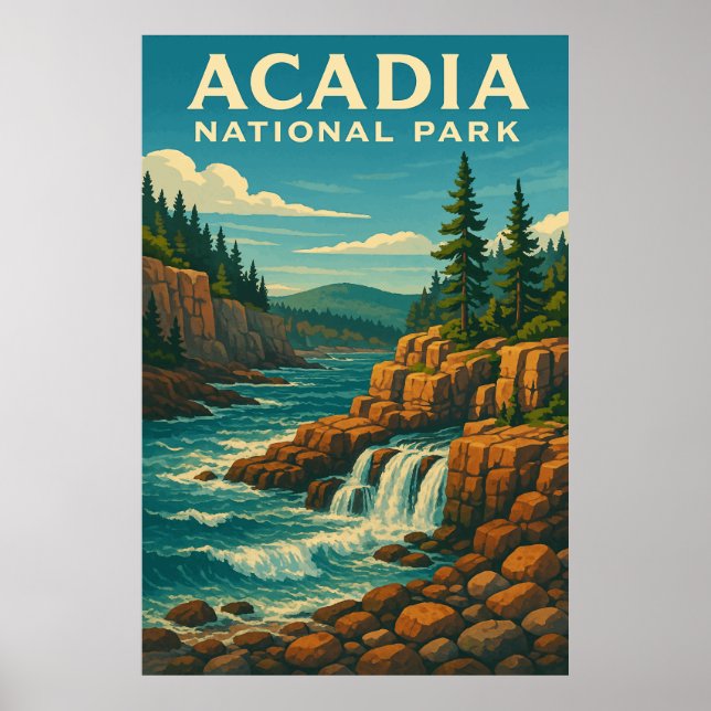 Poster Acadia National Park, Vintage (Frente)