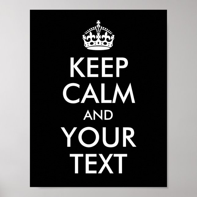 Poster Acalme-se e mantenha o seu texto em design (Frente)