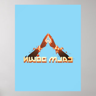 Poster Acalme-Se! Espelho Imagem reversa tipografia