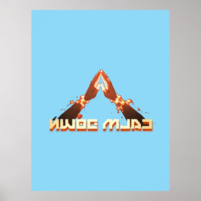 Poster Acalme-Se! Espelho Imagem reversa tipografia (Frente)