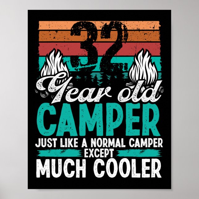 Poster Acampador de 32 anos de idade Scouting Camping Vin (Frente)
