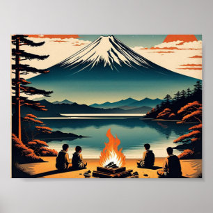 Poster Acampamento AI Mt Fuji Japonês