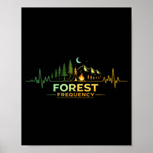 Poster Acampamento batimento cardíaco natureza acampante