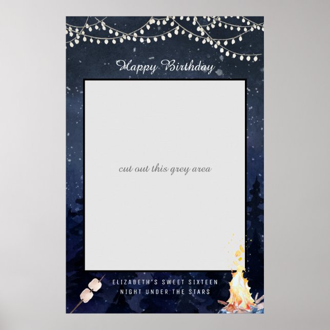 Poster Acampamento Bonfire | Símbolo de Prop de Foto de A (Frente)