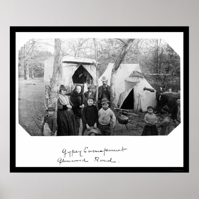 Poster Acampamento cigano em Bethesda, MD 1888 (Frente)