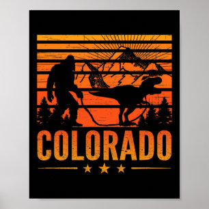 Poster Acampamento Colorado Bigfoot Montanha Dinossauro P