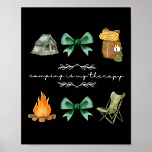 Poster Acampamento coquete laço acampamento é terapia ver