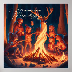 Poster Acampamento da arte Fazer S'mores