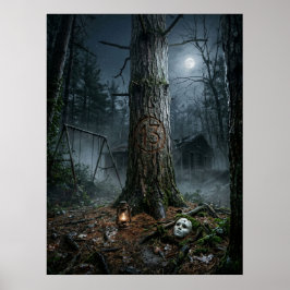Poster Acampamento da Floresta Assombrada Meia-Noite