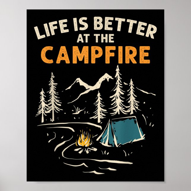 Poster Acampamento De Acampamento Camp Camping Campfire A (Frente)