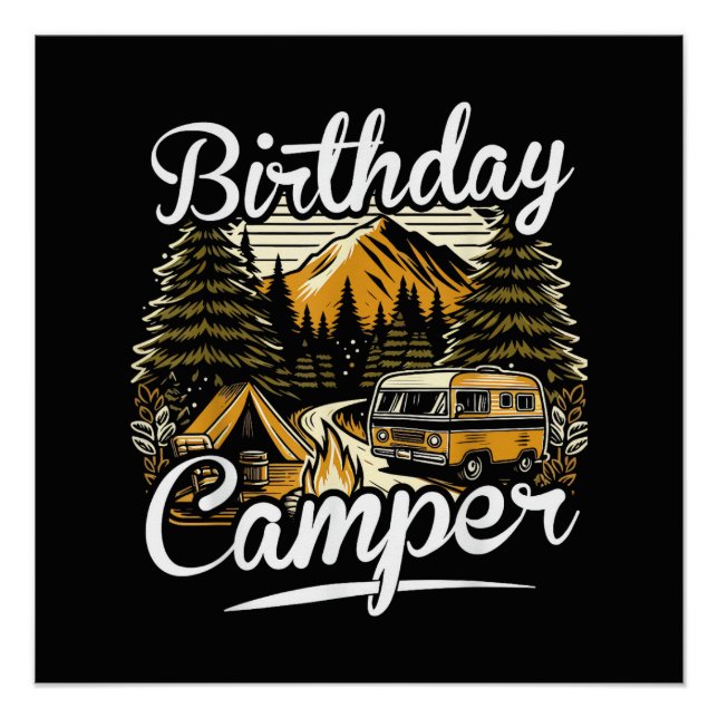 Pôster Acampamento de Aniversário (Frente)