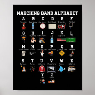 Poster Acampamento de Banda de Marcha Engraçada Alfabeto