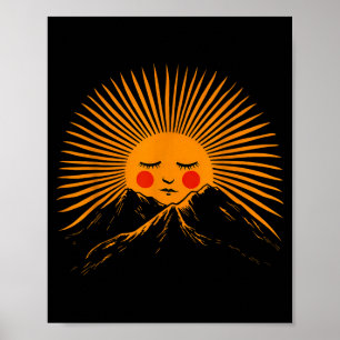 Poster Acampamento de férias de verão fogueira sol