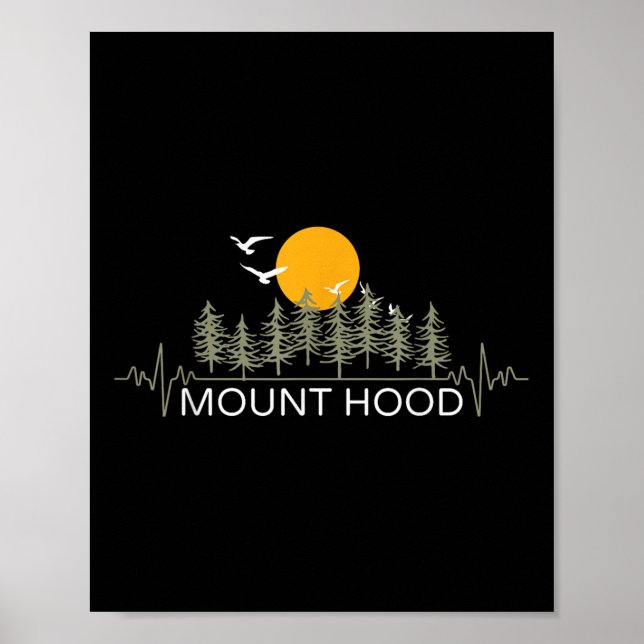 Poster Acampamento de natureza batida cardíaca de Mount H (Frente)