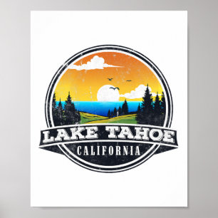 Poster Acampamento de Pesca e Barcos - Vista para o Lago
