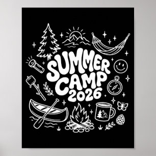 Poster Acampamento de verão 2026 amigas internas acampame