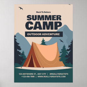 Poster Acampamento de Verão Divertido e Editável, Acampam