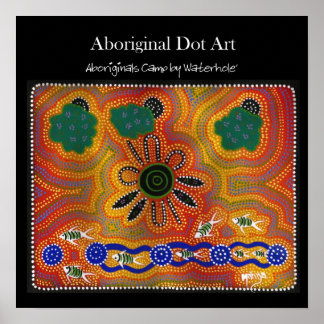 Pôster Acampamento dos aborígenes por Waterhole