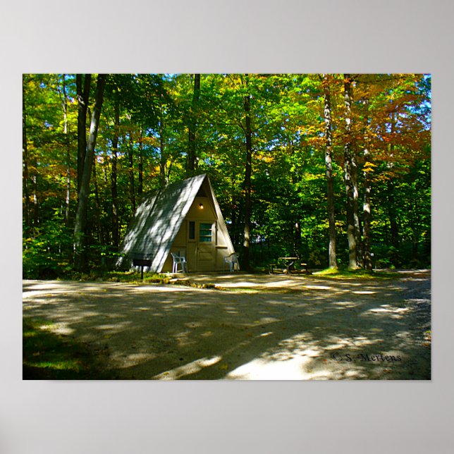 Poster Acampamento em uma Cabana A-Frame (Frente)