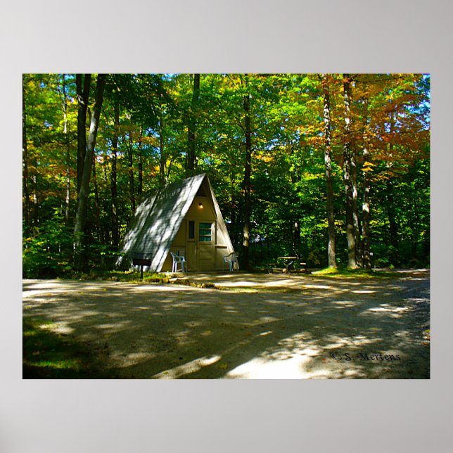 Poster Acampamento em uma Cabina A-Frame (Frente)