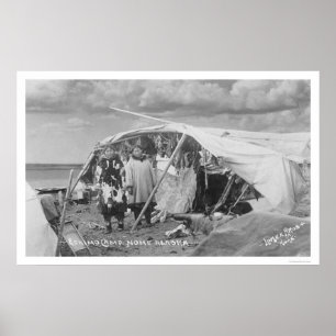 Pôster Acampamento Eskimo Nome, foto 1916 de Alaska