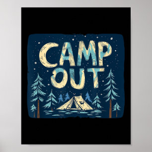 Poster Acampamento Por Roupa Noturna Para Adultos E Crian