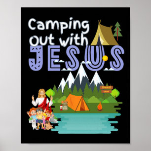 Poster Acampando com Jesus Acampamento de Verão Vbs Crist