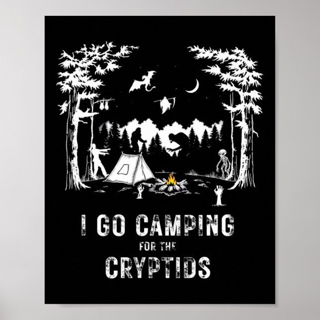 Poster Acampando Para Os Criptídeos Pé-Grande Mothman Ali (Frente)
