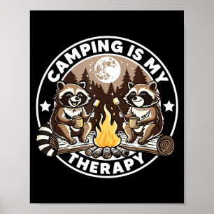 Poster Acampar é terapia caminhar amante de acampamento g