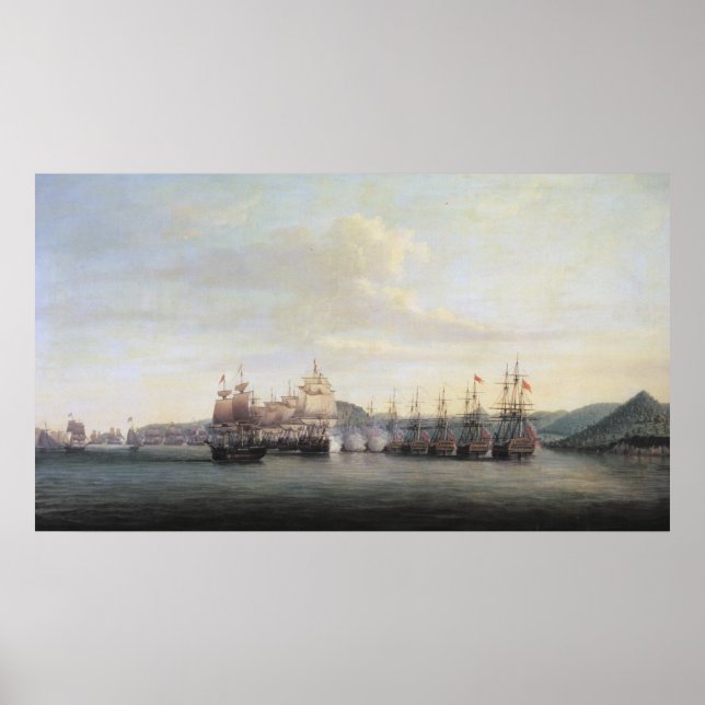 Pôster Ação de Barrington nos Papais noeis Lúcia, 1778 (Frente)