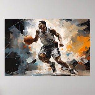 Poster Ação de basquetebol Esporte Pintura de Abstrato