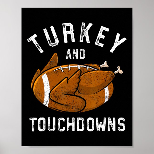 Poster Ação De Graças À Turquia E Aos Touchdowns De Futeb (Frente)
