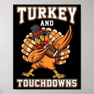 Poster Ação De Graças À Turquia E Aos Touchdowns De Futeb