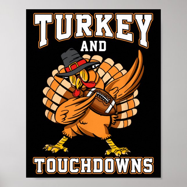 Poster Ação De Graças À Turquia E Aos Touchdowns De Futeb (Frente)