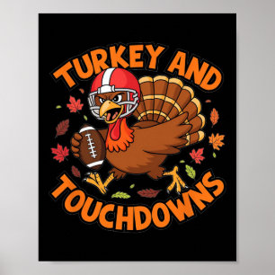 Poster Ação De Graças À Turquia E Touchdowns Futebol Fan
