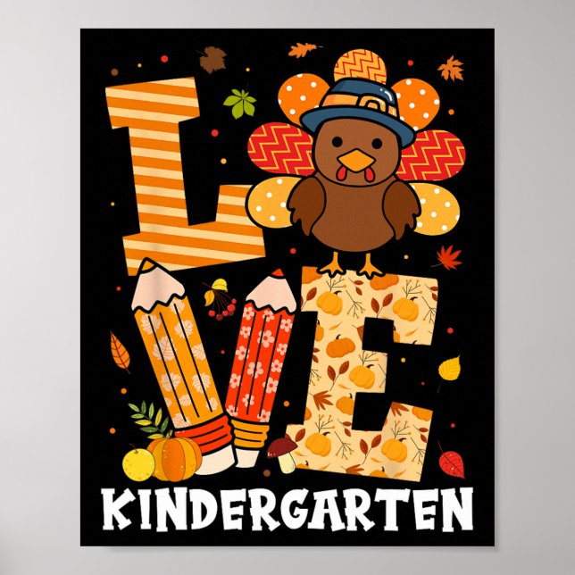 Poster Ação de Graças Ama Professora do Jardim de Infânci (Frente)