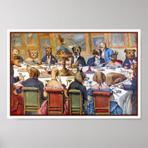 Pôster Ação de Graças com Cães também conhecido como "Par