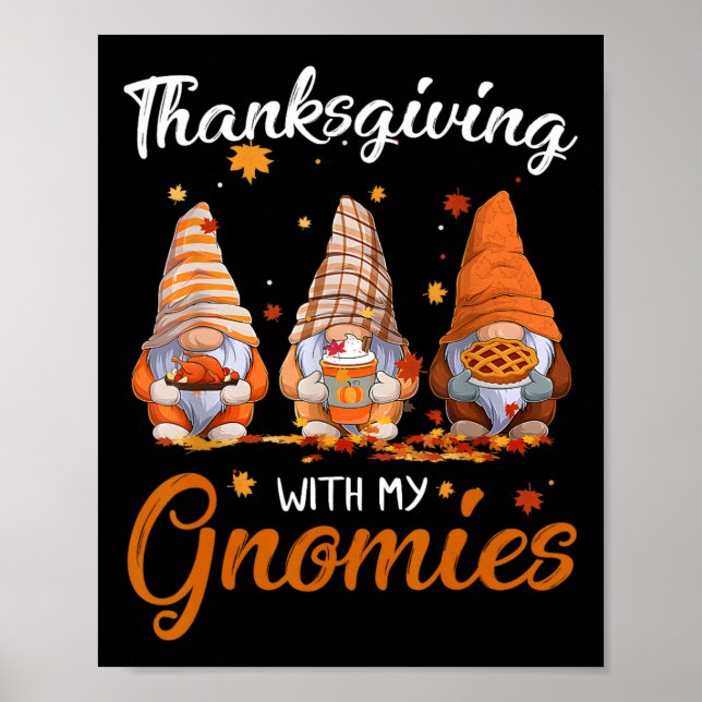 Poster Ação de Graças Com Meu Gnomos Divertido Queda Do o (Frente)