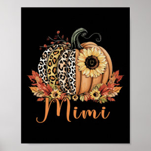 Poster Ação De Graças De Leopard Pumpkin E Sunflower Mimi