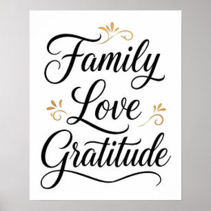 Poster Ação de Graças Família Gratidão