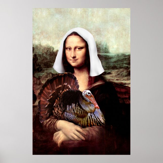Pôster Ação de Graças Mona Lisa Pilgrim (Frente)