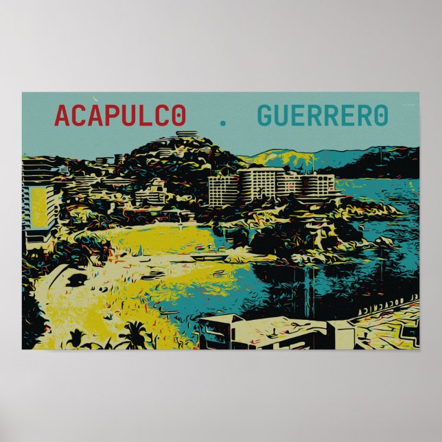 Poster Acapulco, México, Cartão-postal Guerrero (Frente)