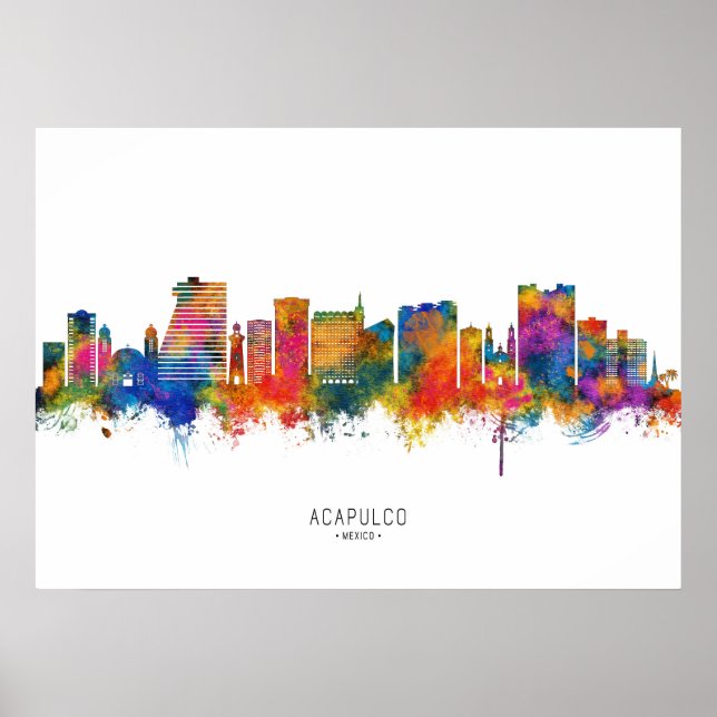 Poster Acapulco Mexico Skyline (Frente)