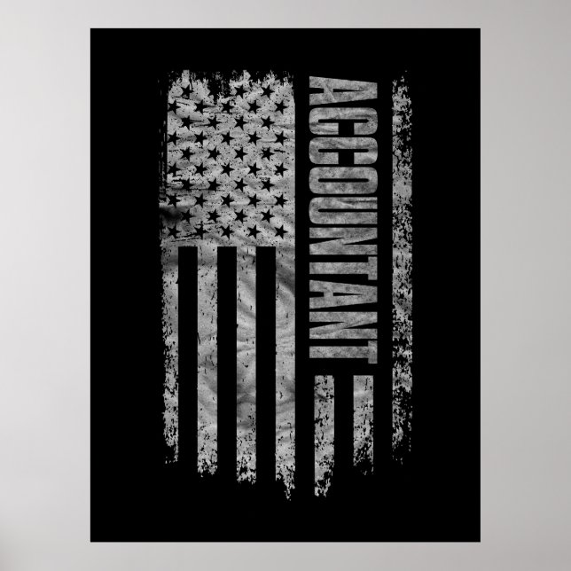 Poster Accountant USA Flag Distressed design (Frente)