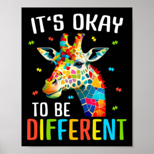 Poster Aceitação de Girafa Crianças Meninos Meninas É Ok