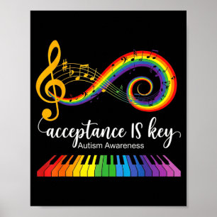 Poster Aceitação é a chave professor de música conscienti
