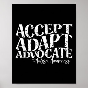 Poster Aceitar a Consciência do Autismo do Advogado Adapt