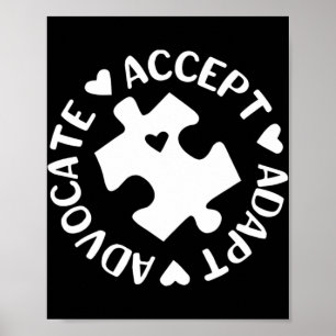 Poster Aceitar Adaptar Advocate Quebra-cabeça Piece Aware