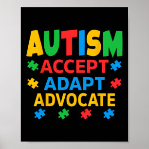 Poster Aceitar Adaptar os Homens de Consciência do Autism