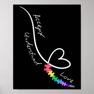 Poster Aceitar Amor Compreender Autismo Suporta Autismo E